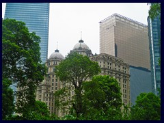 Zhujiang New Town with Agricultural Bank behind the greenery.